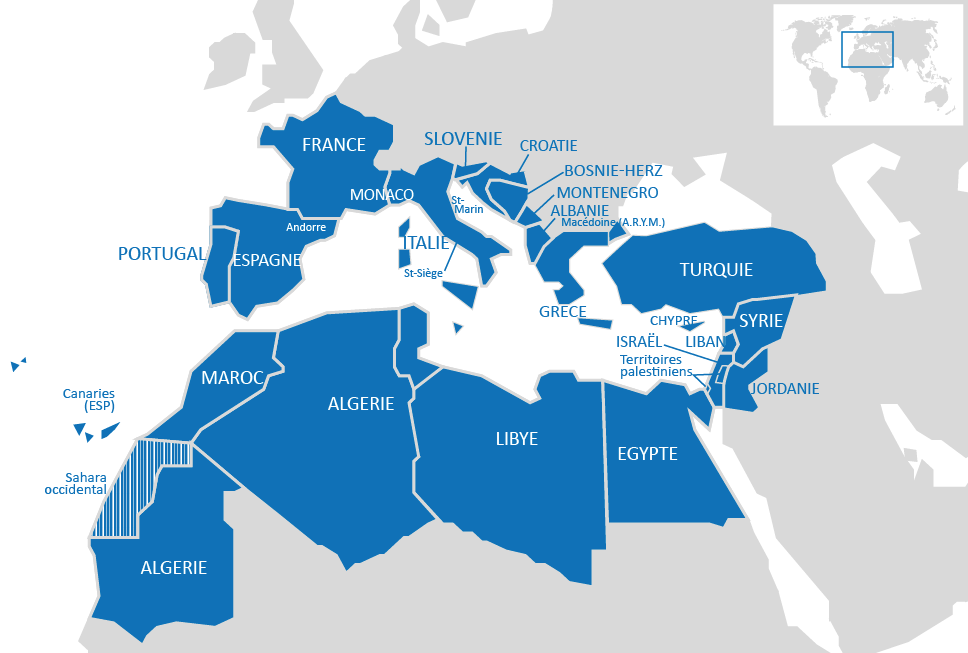 Mediterranean Cross-Continental Process - Geographical Scope